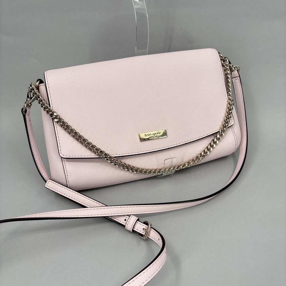 Kate Spade Bag Womens Small Pink Leather Flap Chain Crossbody Shoulder Purse